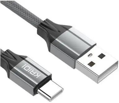 Cabo Carregador Carga Rápida USB x Tipo-C Blindado Com 2 Metros KD-336C KAIDI