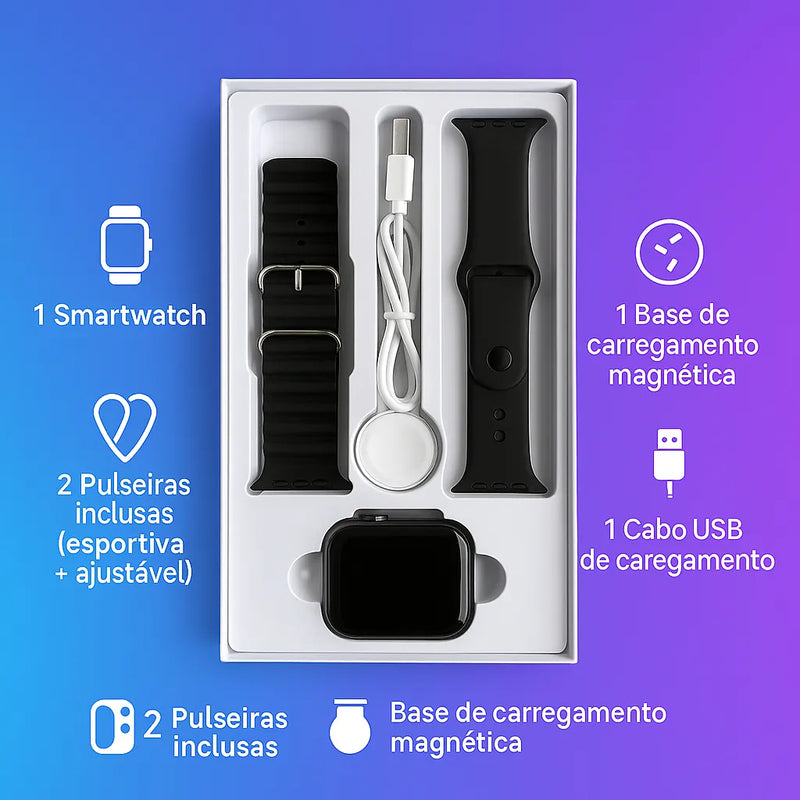 Kit Smartwatch Relógio Inteligente + Fone Ouvido Kaidi Kd790