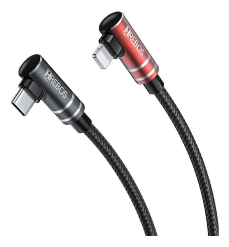 Cabo 2 em 1 Lightning + Tipo-C HREBOS HS-216