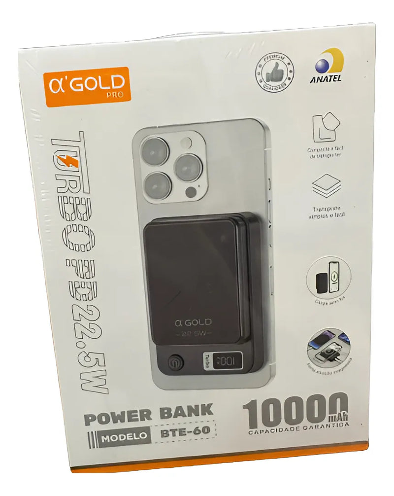 Power Bank 10000mAh Turbo α’GOLD com Display Digital BTE-60