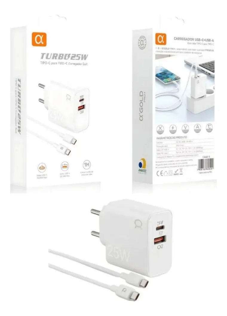 Carregador Tipo-C Turbo Agold 25W - CA45-5