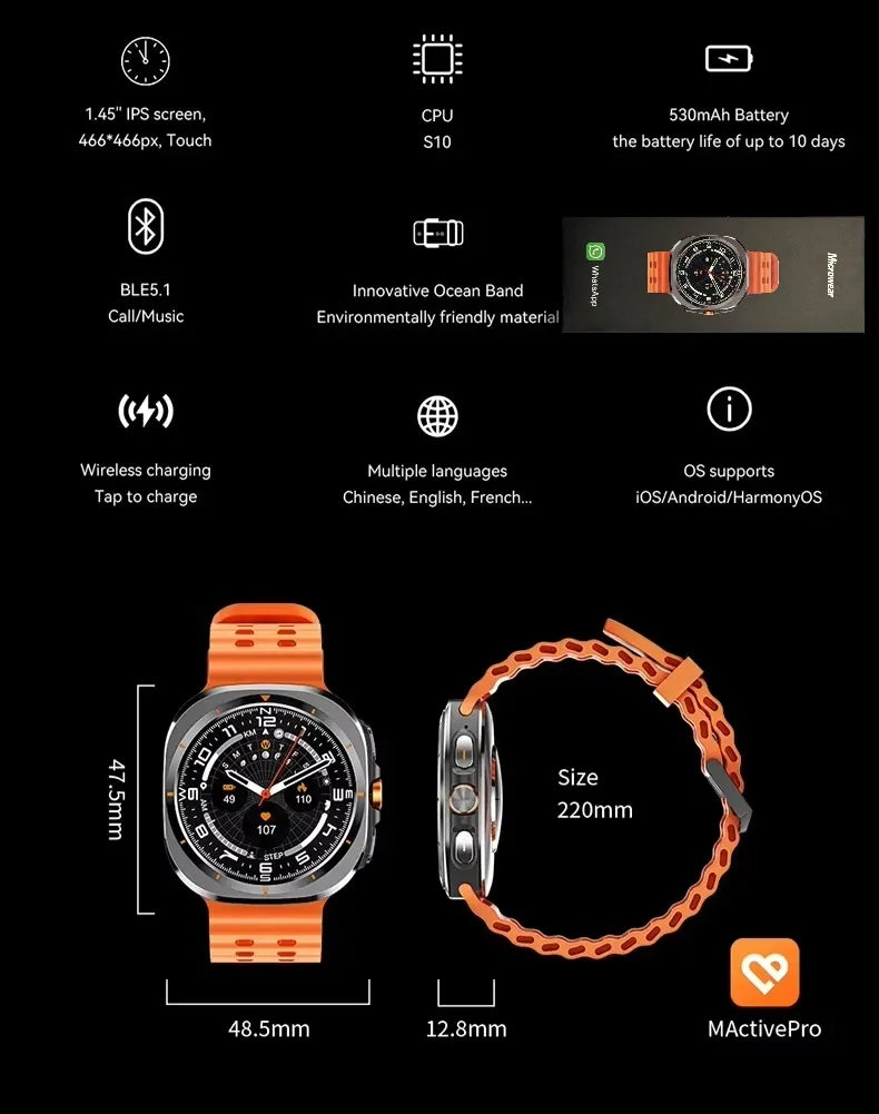 Relógio Smartwatch Microwear Ultra 3 Mini