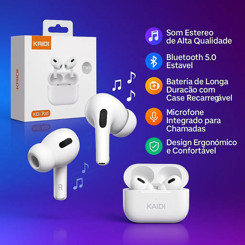 Kit Smartwatch Relógio Inteligente + Fone Ouvido Kaidi Kd790