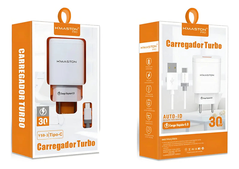 Carregador Tipo-C Turbo 30W H’maston - Y59-3