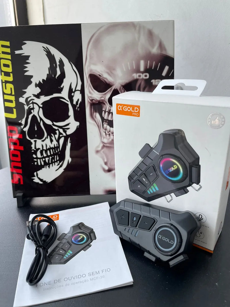 Fone de ouvido de capacete Bluetooth α’GOLD Pro MCF-36