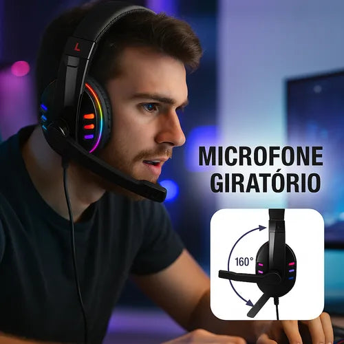 fone de ouvido com microfone gaming kapbom ka-9007