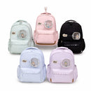 Mochila Escolar Fashion com Bolsinho Transparente + Chaveiro