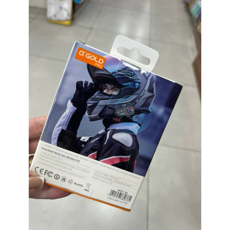 Fone de ouvido de capacete Bluetooth α’GOLD Pro MCF-36