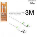 Cabo V8 3M Kaidi Carregamento Rápido - KD-332M