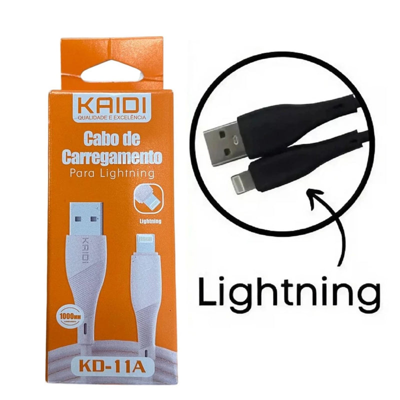 Cabo iPhone 1M Kaidi Carregamento Turbo - KD-11A